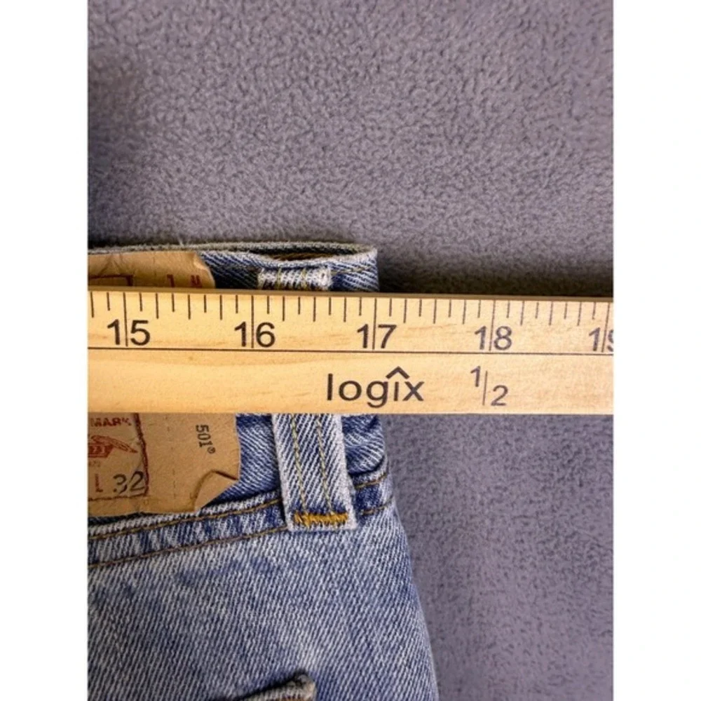 Vintage Levis 501 XX Denim‎ Jeans 38x32 Button Fly Light Wash Denim Read!